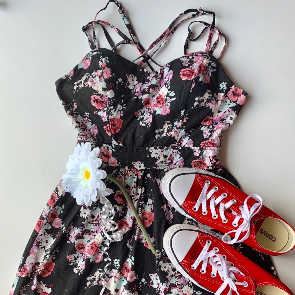 Black Floral Dress 🖤🌸